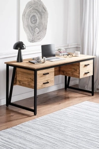 Çalışma Masası, Ofis Masası - 70x160 cm - Çam - 4 Çekmeceli